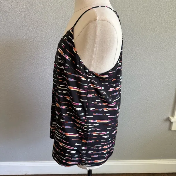 Anthropologie Greylin Geometric Satin Sleeveless Tank Top‎ Size Medium EUC - Image 2