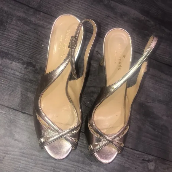 Kate spade light gold open toed heels - Image 2