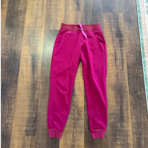Figs Zamora Jogger Dark Magenta Scrub Pants Size XS - Image 8