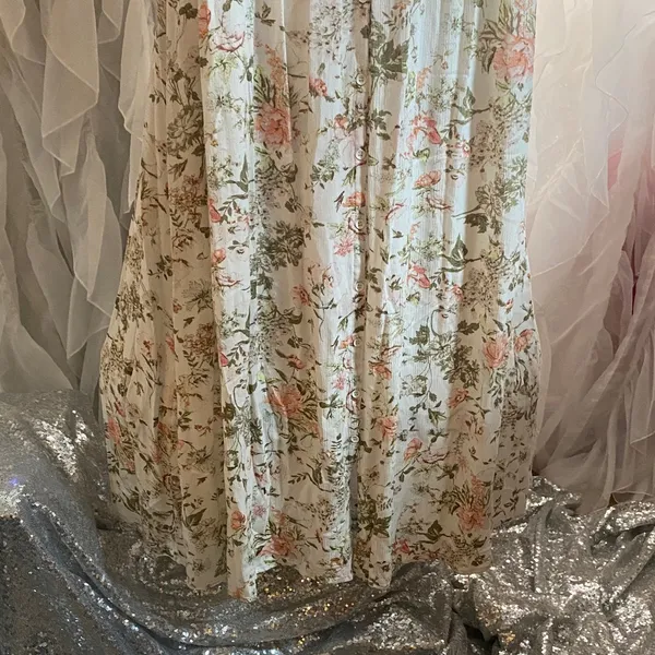 Frye L floral button down pockets Floral Maxi Dress - Image 4