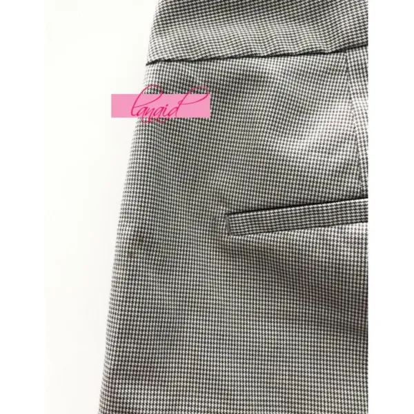 ZARA Trousers Check Pattern Plaid Skinny Slim Checkered Tartan Work Slacks Pants - Image 7