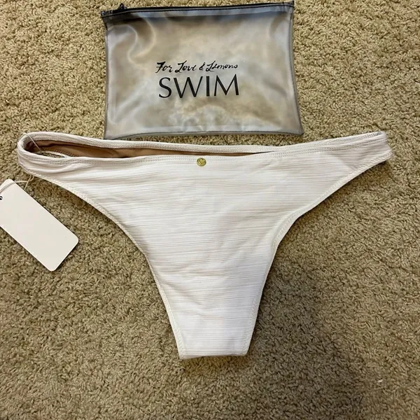🆕 For Love & Lemons swim cream bikini bottom size L BIN N‎ - Image 3