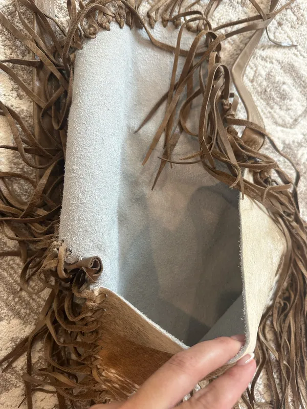 Cowhide Crossbody Purse Brown - Image 4