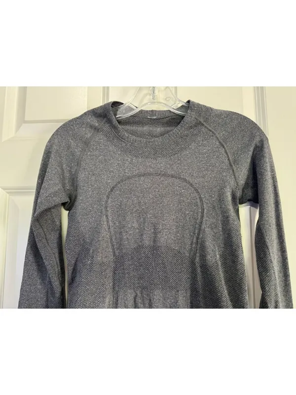 Lululemon Athletica Swiftly Tech Long Sleeve Shirt Gray Athleisure Womens 2 or 4 - Image 3