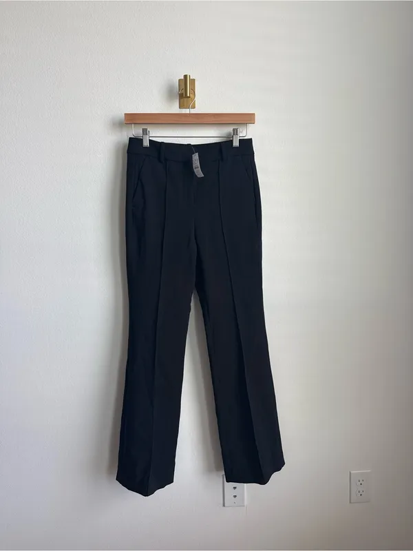 J.Crew Refined Pintuck Pants Black Tailored Trousers NWT Size 0 - Image 4