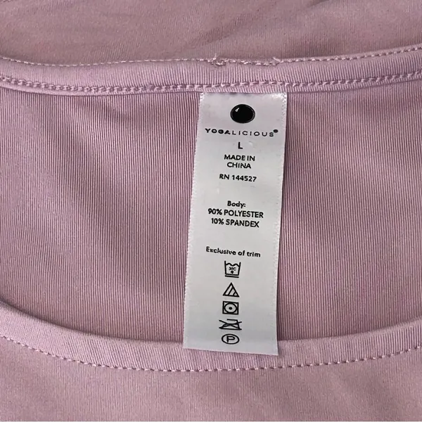 Yogalicious Purple Open Back Workout Top Large - Image 3