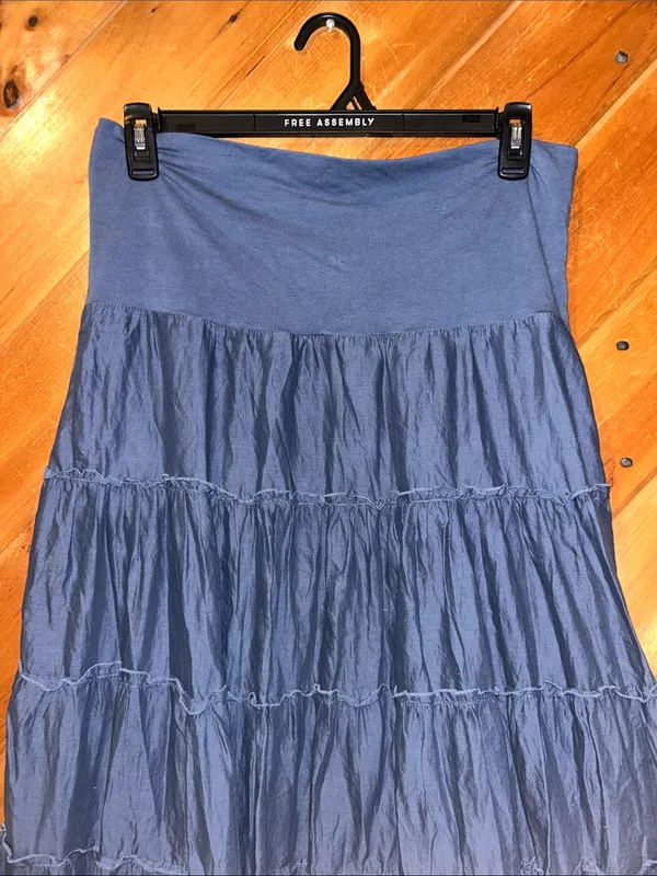 Style Co. navy blue 100% cotton tiered maxi skirt - Image 3