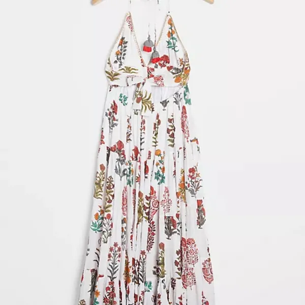 RAGA White Maxi Dress with Multicolor Floral Print - Image 6