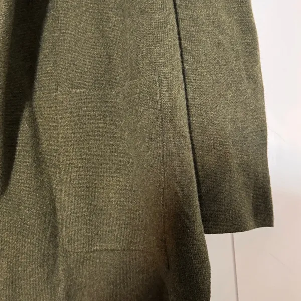 J.Crew Re-Imagined Open Front Cardigan Sweater Small Olive Green 100% Cotton - Image 4