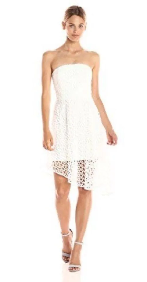 KEEPSAKE Midnight Hour Strapless Lace Fit And Flare Dress - Image 6