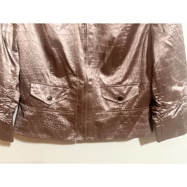 Elegantissimo Firenze Jacket Womens 10 Bronze Excellent Croc Embossed Metallic - Image 11
