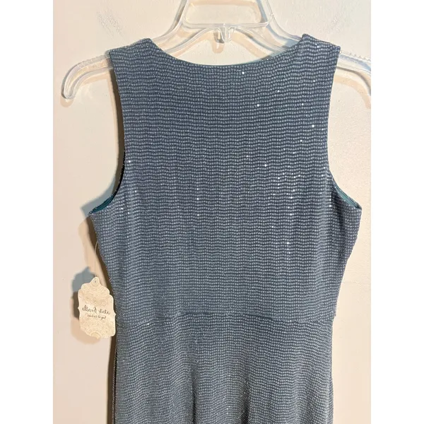 Altar'd State Bluebell Sequin Dress M Blue‎ NEW Faux Wrap Metallic Keyhole - Image 10