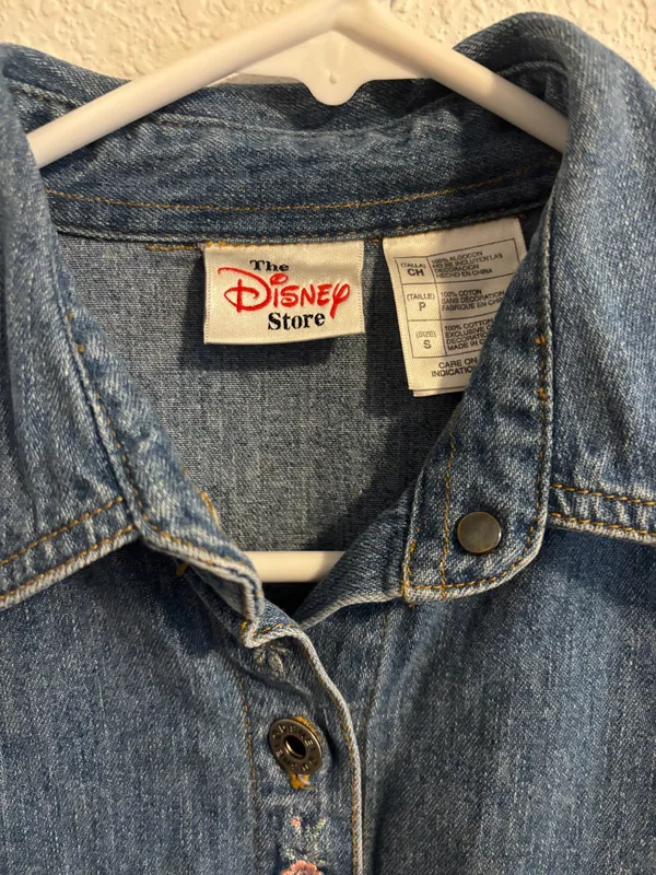 Vintage Disney Embroidered Denim Long Sleeve - Image 4