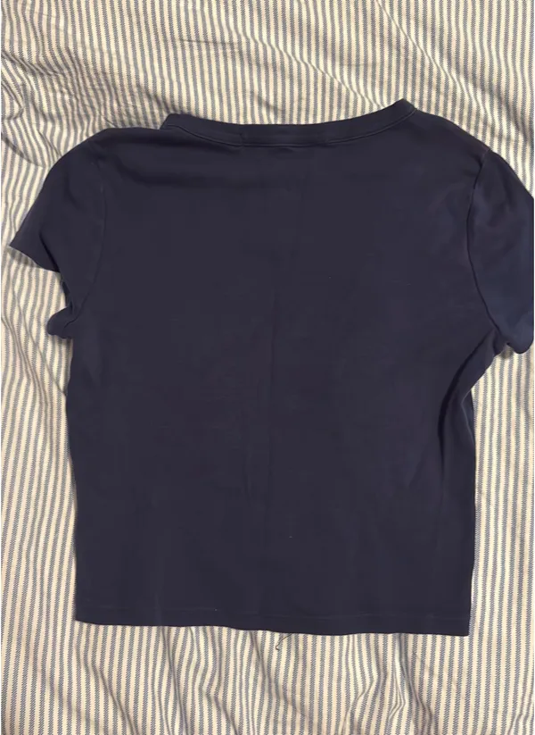 Altar'd State Navy Cropped Shirt - Image 2