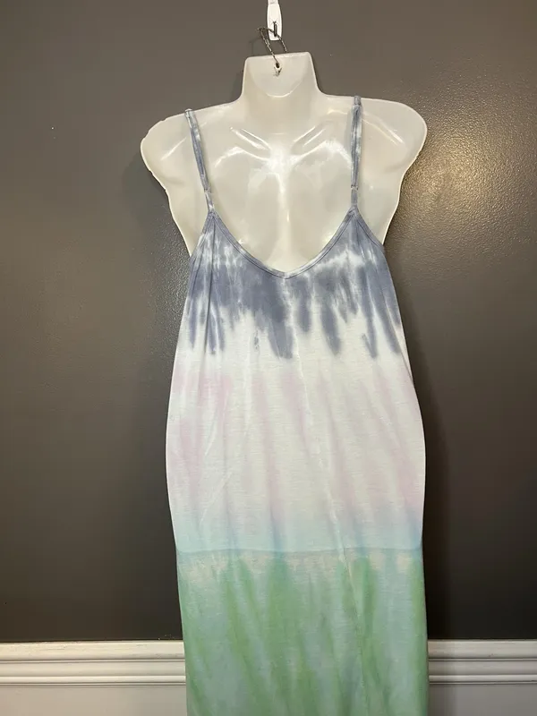 Raviya Dress Womens Medium Multicolor Tie Dye Hi Low Maxi Sundress Boho Beach - Image 6