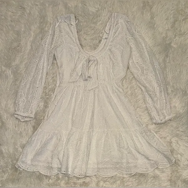NEW VERONICA BEARD White Eyelet Cotton CALIBRA Mini Sun dress SZ 6 - Image 10