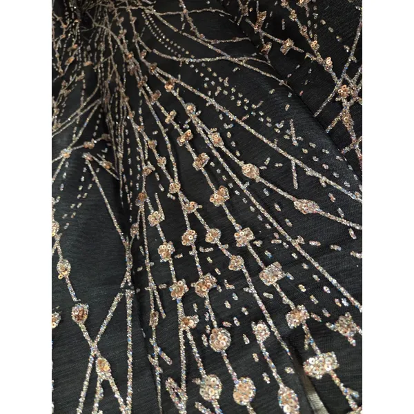 Clarisse Strapless Black Gold Iridescent Sequins Mermaid Formal Dress 2 #3719 - Image 4