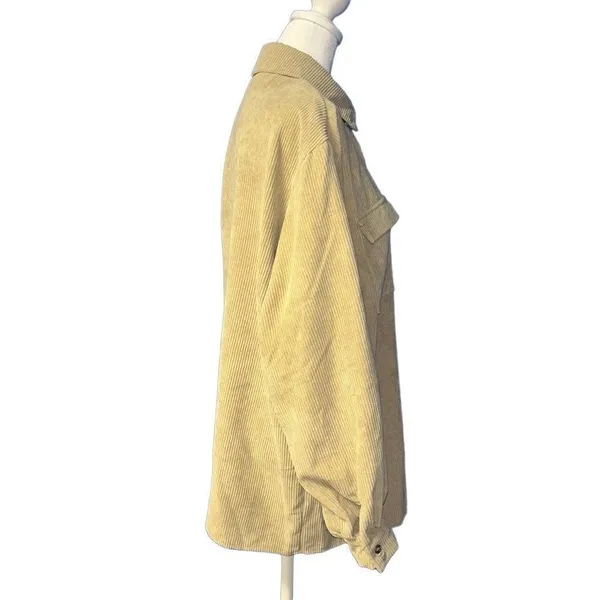 ‎Nasty Gal tan corduroy oversized button down 4 - Image 3