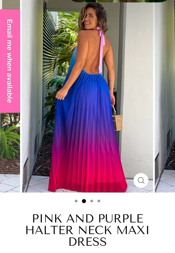 Saved by the Dress Pink and purple halter dress - Image 3