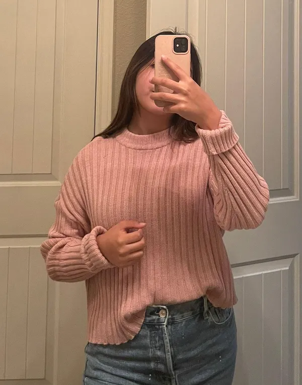 American Eagle cropped rib knit pullover sweater - Image 2
