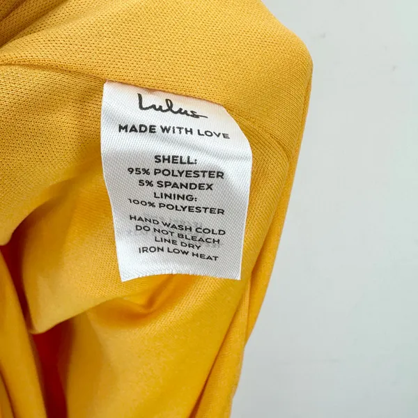 Lulus Malia Golden Yellow Ruched Strapless Maxi Dress Formal Evening Small NWT - Image 9