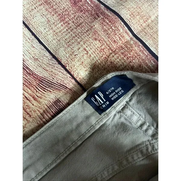 Gap High Rise Wide Leg Tan Jeans Size 4R/27 - Image 5