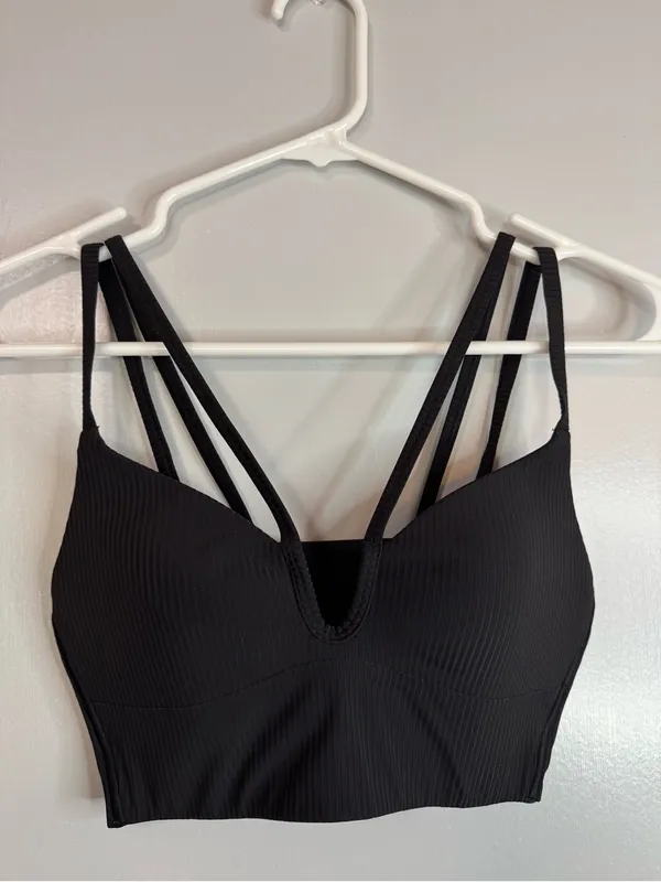Lululemon Athletica Black Like a Cloud Longline Ribbed Strappy Bralette Size B/C - Image 7