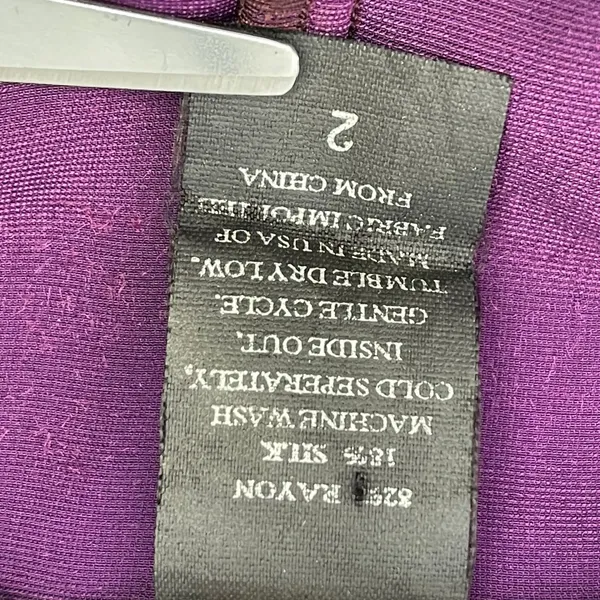 Eileen Fisher Womens Velvet Maxi Dress Size 2 Purple Silk Blend‎ Goth Grunge - Image 8