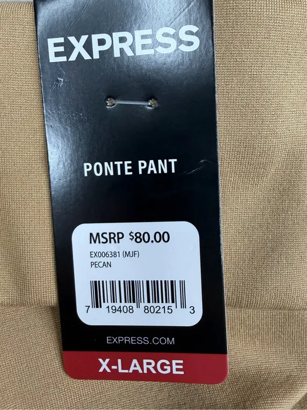 Express Ponte Pants XL Pecan Brown High Rise Pull On Slim Ankle NWT - Image 5