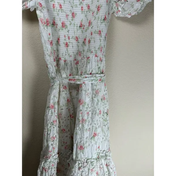 LoveShackFancy Clementine Eyelet Dress Size 2 Coquette Floral Girly Midi Length - Image 14
