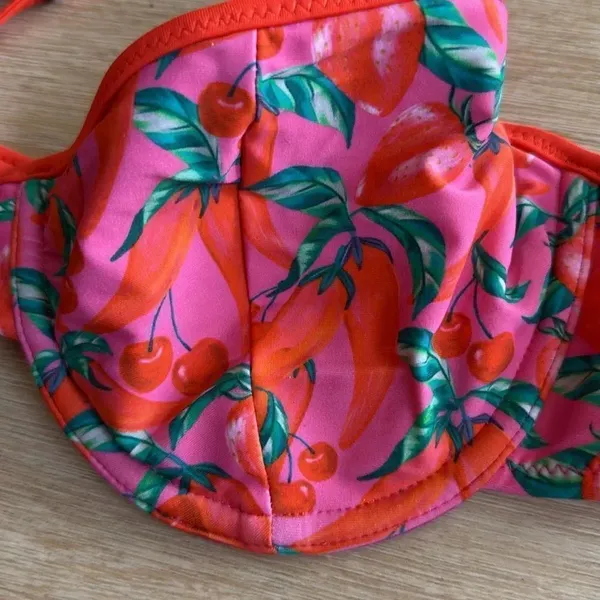 Blackbough Fiona Underwire Top Red and Pink Spicy Pepper Print Large - Image 4