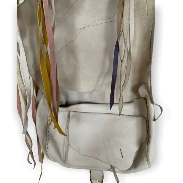 Village Tannery NYC Patchwork Leather Fringe Messenger Bag | Boho Crossbody Arti - Image 7