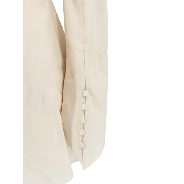 Khaite Tate Square Neck Cream Mini Dress Size 6 - Image 9
