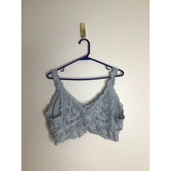 Maurices Bralette Womens XXL Light Blue Excellent Lace Wireless Crisscross Back - Image 5