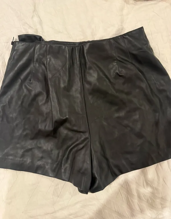 ZARA Black Leather Skirt Faux - Image 3