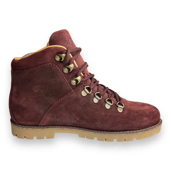 Birkenstock Women's‎ Size 7 Nubuck Leather Laced Ankle Boots Burgundy EU 38 - Image 5