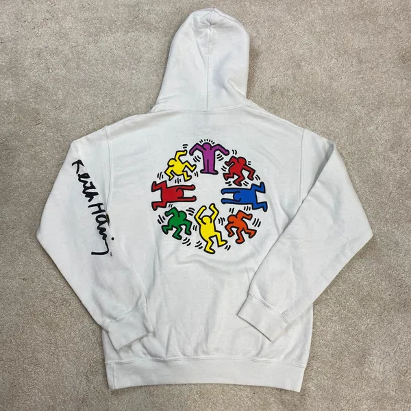 Keith Haring Circle Of Men Graphic Hooded Sweatshirt Size S - Image 3