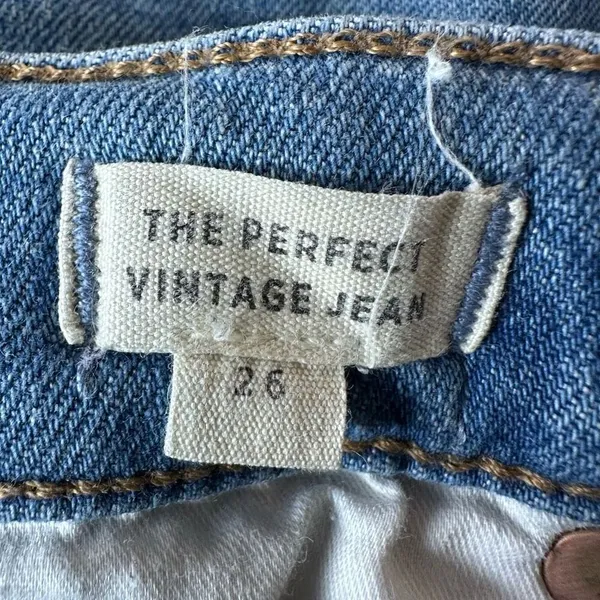 Madewell The Perfect Vintage Jean Distressed in Blue Wash Size 26 - Image 5