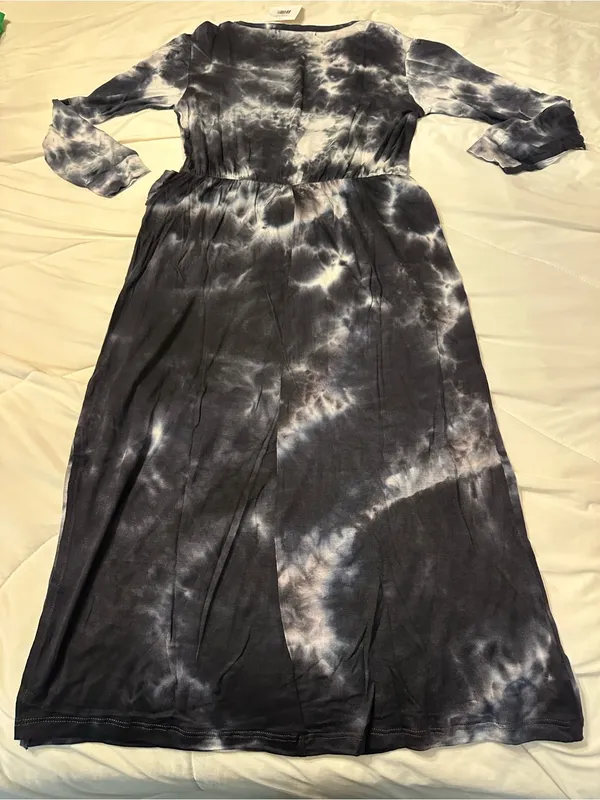 Fraiche by J Tie-Dye Long Sleeve Midi Slit Dress with Waist Tie - NWT - Size S - Image 5