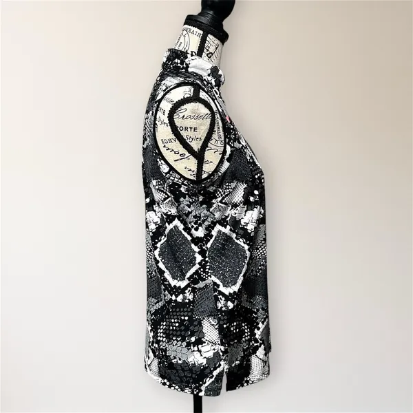 Jamie Sadock Golf Top Womens S Snake Print Sleeveless 1/4 Zip Stretch‎ Black - Image 7