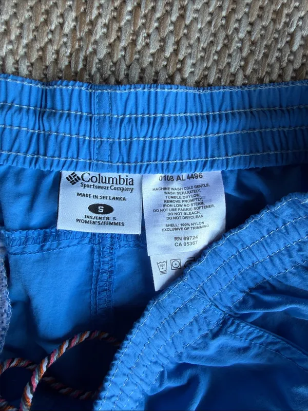 Columbia Women's Bright Blue Elastic-Waist Athletic Shorts - Image 3
