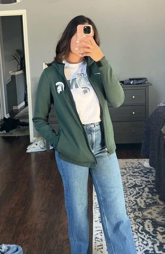 MSU Nike Green Zip Up - Image 9