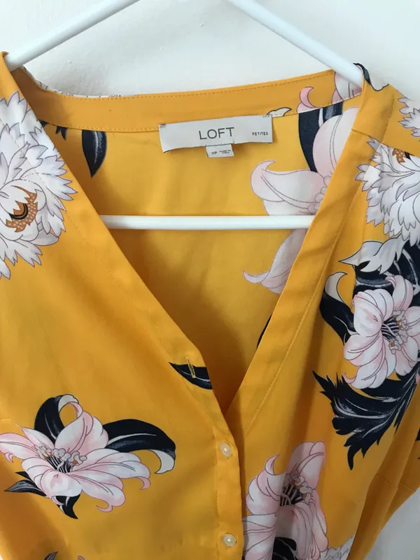 Loft Flower Spring Fall Yellow Sundress - Image 2