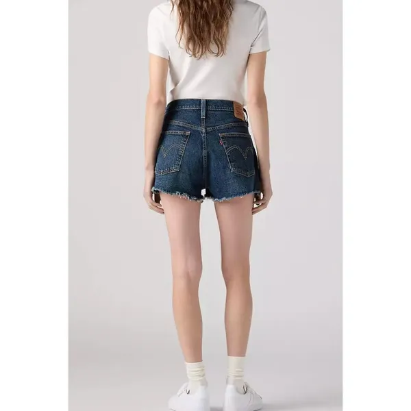 Levi's 27 Women's 501 Shorts Dark Indigo Worn In Blue Size 27 - Image 3