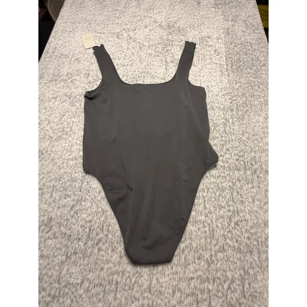 A New Day Women's Grey Square Neck Tank‎ Bodysuit Size XXL - Image 4