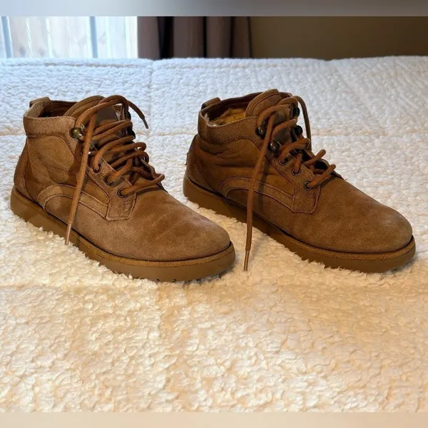 UGG Bethany Classic Slim Chestnut Suede Lace Up Shoes Boots - Image 4