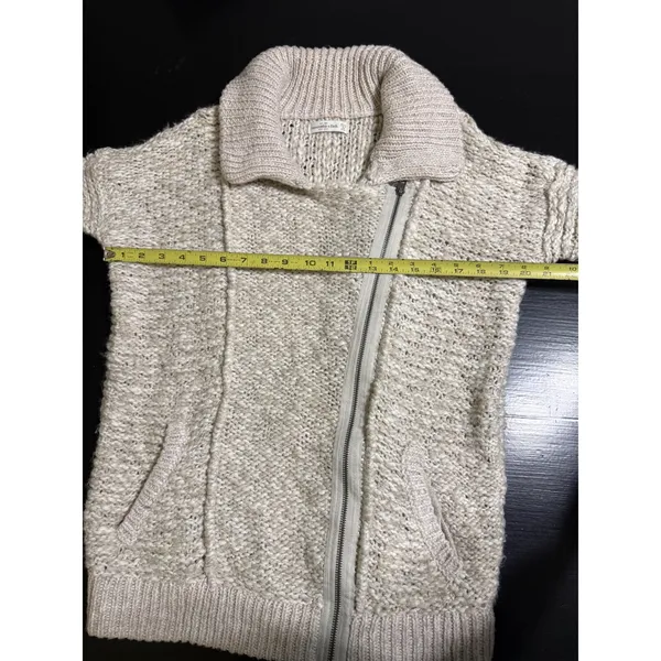 Abercrombie‎ & Fitch Chunky Knit Asymmetrical Zip Moto Cardigan Sweater XS/S Y2K - Image 4