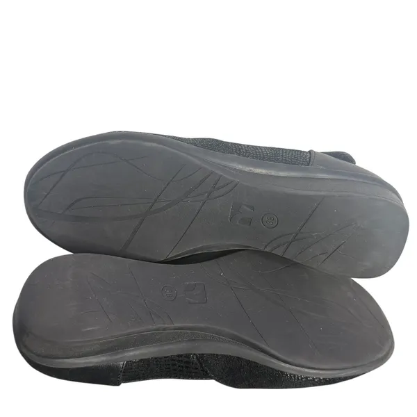 Revere Osaka Mary Jane Comfort Shoes Black Leather Strap Reptile Print 7.5 Wide‎ - Image 5
