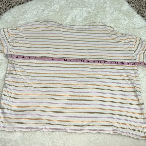 Madewell women’s medium Raw-Edged Hangout Tee in Branham Stripe‎ - Image 5
