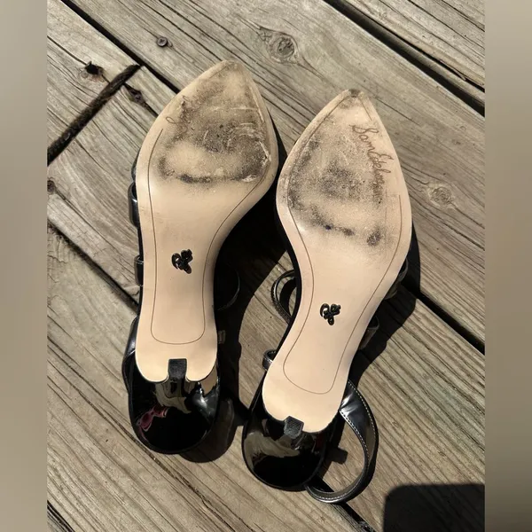 Sam Edelman Otello Metallic Silver Snakeskin Leather Pointed Stilettos, Size 10 - Image 5
